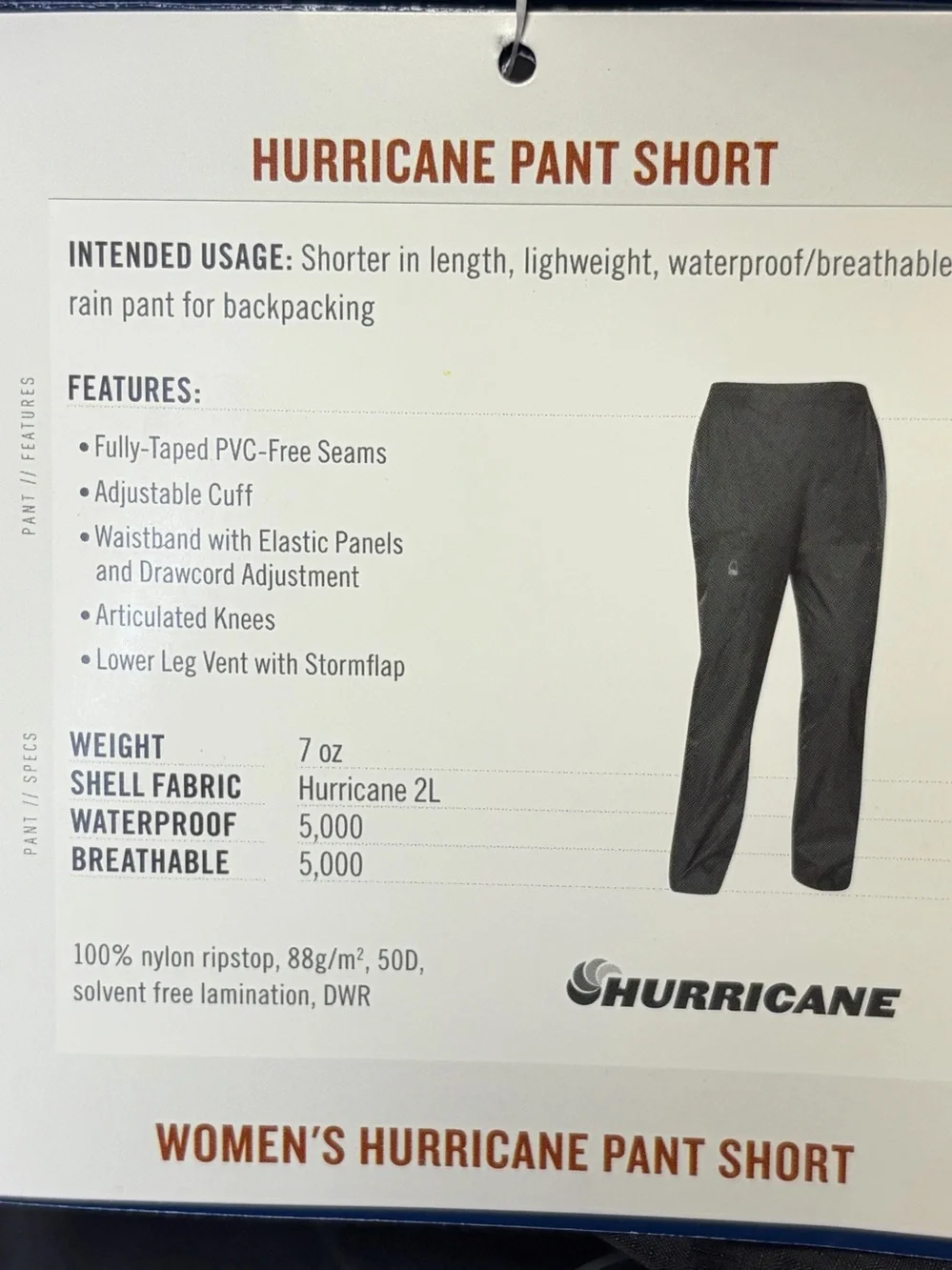 NEW Sierra Designs Hurricane Pants Short Womens Medium Packable Rain Outdoor - Picture 10 of 14